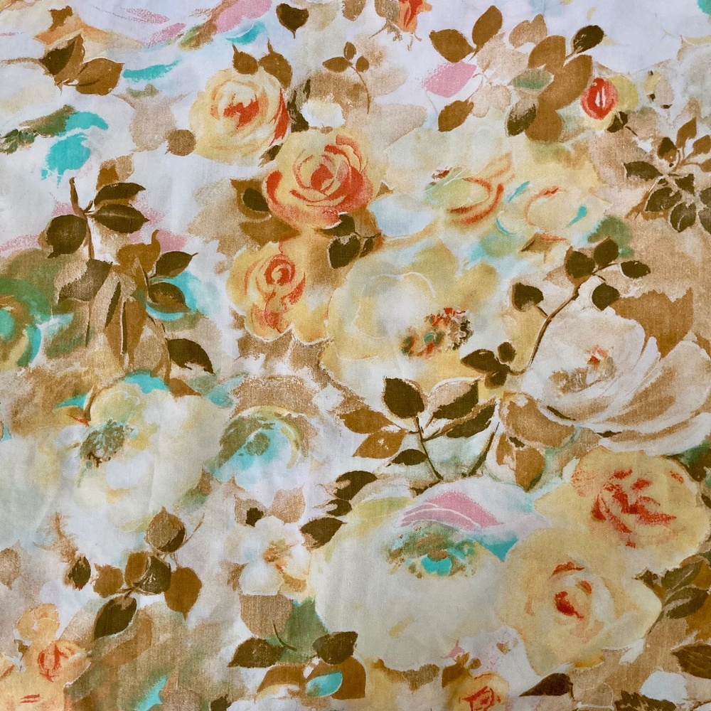 CANNON ROYAL FAMILY Vintage Floral King Flat Sheet